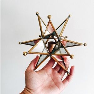 Mirror star candle stick holder